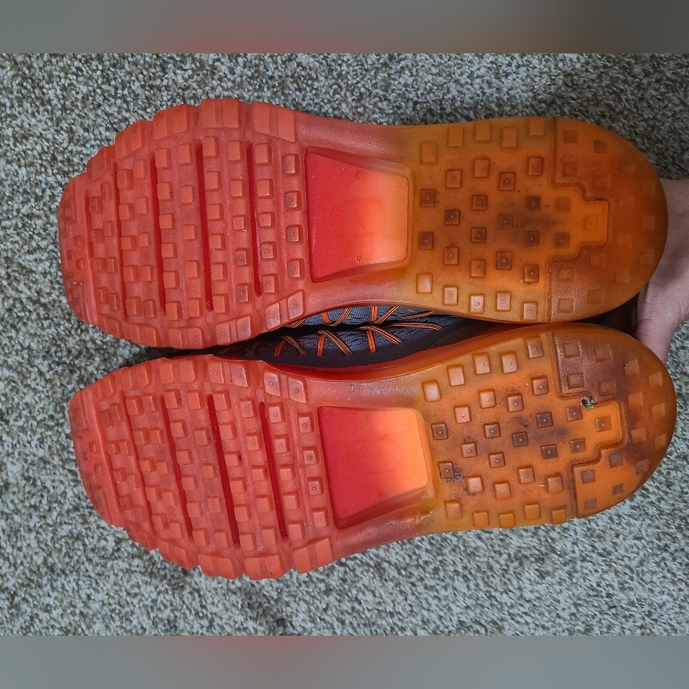Nike Air Max Wolf Grey Total Orange Mesh Sneakers Athletic Running Shoes - Picture 5 of 5